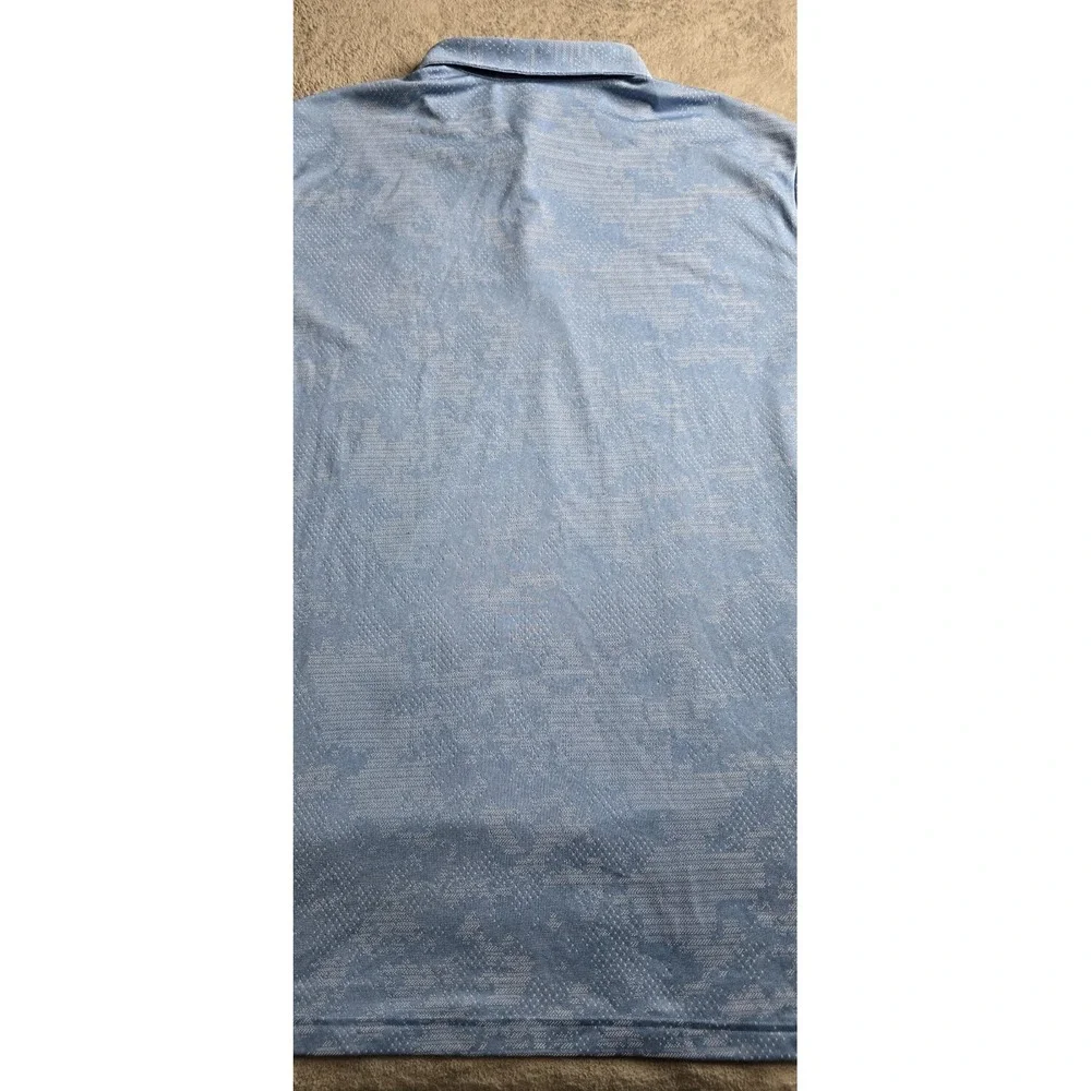Adidas Camo Polo Shirt Mens 2XL Blue Jacquard Ryder Cup 2020 Whistling Straits